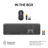 Logitech Signature Slim MK955 for Business Wireless Keyboard and Mouse Combo, Quiet Typing, Secure Receiver, Bluetooth, Globally Certified, Windows/Mac/Chrome/Linux - Graphite