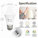 evelor 24-Packs A19 LED Light Bulbs,100 Watt Equivalent 2700K Soft White Bright Bulbs Efficient 13W,1500 Lumens E26 Base, Non-Dimmable, 15000-Hour Lifespan for Bedroom, Living Room, Office