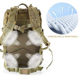 aiGear Tactical Backpack for Men, 45L Military Backpack, 3-Day Bug Out Bag for Camping Hiking Hunting with Molle System Army Daypack (45L Khaki)