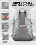 WATERFLY Small Lightweight Packable Backpack: 15L Mini Ultra Light Foldable Travel Daypack with Breathable Shoulder Strap Outdoor Hiking Camping Day Pack for Women Men Gray