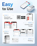 NIIMBOT B1 Label Maker Machine, Thermal Label Printer Easy to Use for Office, Home, Business, Came with 1 Roll White Label(Grey)