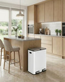 Dual Trash Can, Stainless Steel Kitchen Garbage Bin, Recycle Dustbin with Odor Control Box