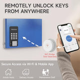 16-Key Key Lock Box Wall Mount – Smart Key Cabinet with App, Keypad, Bluetooth & WiFi Unlock (Sold Separately), Key Organizer for Home