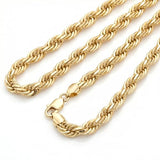 14K Solid Gold - Men's Rope Chain Necklace - Handcrafted in USA by Galaxy Gold