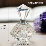 H&D HYALINE & DORA Clear Carved Crystal Empty Mini Refillable Perfume Bottle