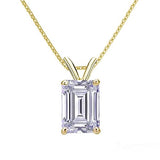 .25ct to 5.00 Carat Round Brilliant Solitaire Lab-Grown Diamond Solitaire Pendant Necklace