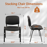 PU Leather Guest Reception Chair with Upholstered Thickene Seat and Back Support