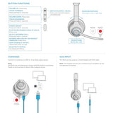 JLab Go Work Wireless Headsets with Microphone, 45+ Playtime PC Bluetooth Headset and Multipoint Connect to Laptop