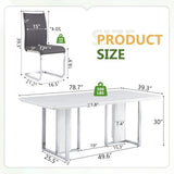 MEMUY 79" Dining Table Set for 8, White Gloss Kitchen Table with 8 PU Chairs