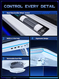 llano RGB Laptop Cooling Pad, White, Powerful Turbofan, Quiet Cooling, Touch Control