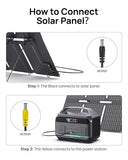 Daran portable station 600W(peak 1200W)with 100w solar panel,576Wh Small Lightweight Portable generator,100w usb-c pd output,1hr fast charging,1 AC Outlet,power bank for camping,spring outdoor use