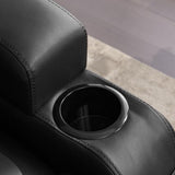 URRED Power Loveseat Recliner Sofa with Massage and Heat，Black