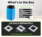 Commercial Indoor Recycle Bin with Lid - 29 Gallon Blue Recycle Bin Recycle Trash Can Office Recycling Bins