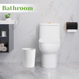 UUJOLY Bathroom Small Trash Can with Trash Bag Plastic Garbage Can Round Waste Basket for Bathrooms (White)
