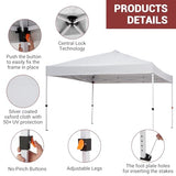 10x10ft Pop-Up Canopy, Outdoor Screen Tent with Mesh Mosquito Netting Sidewalls, Waterproof & UV-Block Shade Shelter for Camping, Picnic, Deck & Backyard Events