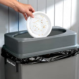 23 Gallon Slim Trash Can with Swing Lid Commercial Gray Rectangular Garbage Can with Drop Shot Lid Waste Bin