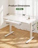 Marsail Glass Standing Desk with Drawer, 48 x 24 inch Electric Standing Desk