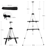 Art Easel Stand for Painting and Sign - RRFTOK Aluminum 66 Inch Metal Tripod Adjustable Portable Easels for Display - Canvas Stand for Floor Drawing - Gifts for Artists Woman or Teen Art Supplies