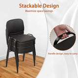 PU Leather Guest Reception Chair with Upholstered Thickene Seat and Back Support