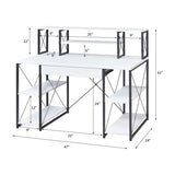 47" Home Office Desk with 8 Compartments, Computer Study Desk for Home