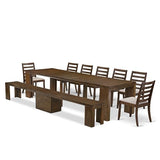 Luxe by East West Furniture X07X1-B08-04- 9 Pieces Extendable Dining Set