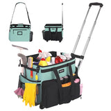Large Rolling Cleaning Caddy Bag with Detachable Trolley, Waterproof Cleaning Caddy on Wheels for Housekeepers