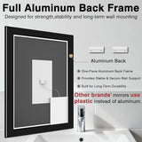EchosLife 72x32 LED Bathroom Vanity Mirror - Black Aluminum Framed
