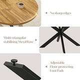 7-Piece Extendable Round Dining Table with Chairs Set for 6, 43"-59" Kitchen Dining Table