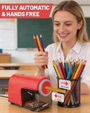 Fully Automatic Pencil Sharpener for 6.5-10.5mm No.2/Jumbo/Colored Pencils, Auto in & Out, 5 Sharpness Modes