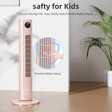 Antarctic Star Tower Fan Portable Floor Fans 85°Oscillating Fan Quiet Cooling 12H Timer Remote Control Standing Bladeless Electric 3 Wind Speeds 4 Modes Bedroom Office,36 inch, Pink