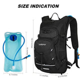 LARIPOP 18L Hydration Backpack with 2L BPA-Free Leak-Proof Water Bladder, Lightweight Breathable Reflective Daypack for Hiking Cycling MTB Trail Running Camping Men Women