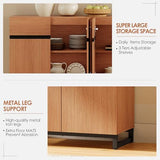 WAMPAT 4 PCS Modern 72" Tall Bookshelf with Metal Base and Adjustable