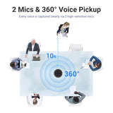 Conference Speaker and Microphone, Dual AI Mics with 360° Voice Pickup & Clear Sound, 10–14H Call Time, Bluetooth & USB-C/A Connection, Speakerphone for 1–6 People