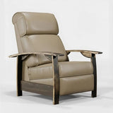 Trend Manor Whiskey Barrel Recliner Chair | Handcrafted from Authentic Whiskey Barrels | Italian Leather | Made in USA | French Vanilla Finish | Luxury Recliner