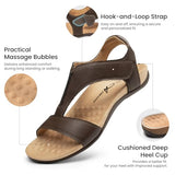 Athlefit Women's Orthopedic Flat Sandals with Arch Support Brown Size 6.5