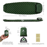 BUERTS Camping Sleeping mat and Inflatable Pillow - Set, Portable, Ultra-Light, Thickened, Quick to inflate in 30s, can be Spliced. Suitable for Backpacking, Hiking, Camping and Other Scenes