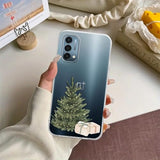 Merry Christmas Transparent Phone Case for OnePlus Nord N200 5G 6.49",Xmas Pattern with Christmas Tree Design Cases Stylish Pattern Cases for Girls Women Boys,Soft Silicone TPU Protective Cover