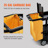 Cleaning Cart, 3-Shelf Commercial Janitorial Cart, 200 lbs Capacity Plastic Housekeeping Cart