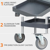 Commercial Traditional Wheeled Cleaning Cart with Cover and Oxford Bag, 300 Lb Capacity, Suitable for Schools, Hotels