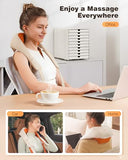 KNQZE Neck and Shoulder Massager with Heat, Cordless Back and Neck Massager, Upgraded Graphene Heating, 4D Shiatsu Deep Kneading Massage for Shoulder, Back Pain Relief (Beige)