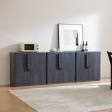 93.42'' Sideboard Buffet Cabinet W/Storage, Modern Accent Cabinets W/Curved Handles & Adjustable Shelves