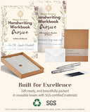 UNCLE EJ® Grooved Cursive Handwriting Workbook Kit - Reusable Cursive Workbook for Kids 8-12 and Adults, Magic Grooved Handwriting Practice, Letters Words Poetry & Affirmations, Cursive Charm, 9.8"x7"