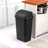 Sterilite Swing Top Wastebasket, Trash Can, 13 Gallon, Black, 16-Pack