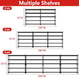 PrimeZone 60" W X 24" D X 72" H Heavy Duty Garage Storage Shelves, 3000 LBS