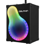 Dolphin KP-500 VocalPro Portable Karaoke Bluetooth Speaker w/Microphone & Stand – Rechargeable, Adjustable Mic Stand, Phone Holder, & Vibrant LEDs, Long Lasting Battery