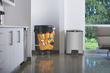 Rubbermaid Commercial Slim Jim Stainless Steel Front Step-On Wastebasket, 24 gal, Black Trim