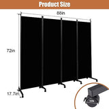 Room Divider Portable 88'' Partition Room Dividers and Folding Privacy Screens 4 Panel Wall Divider for Room Separation
