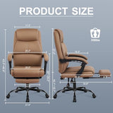 Misolant Big and Tall Office Chair with Footrest, High Back Desk Chair with Linkage Armrest, 90-155° Recline Executive Computer Chairs