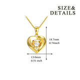 Real 18k Gold Heart Necklace for Women