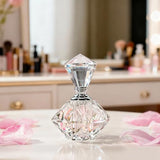 H&D HYALINE & DORA Clear Carved Crystal Empty Mini Refillable Perfume Bottle